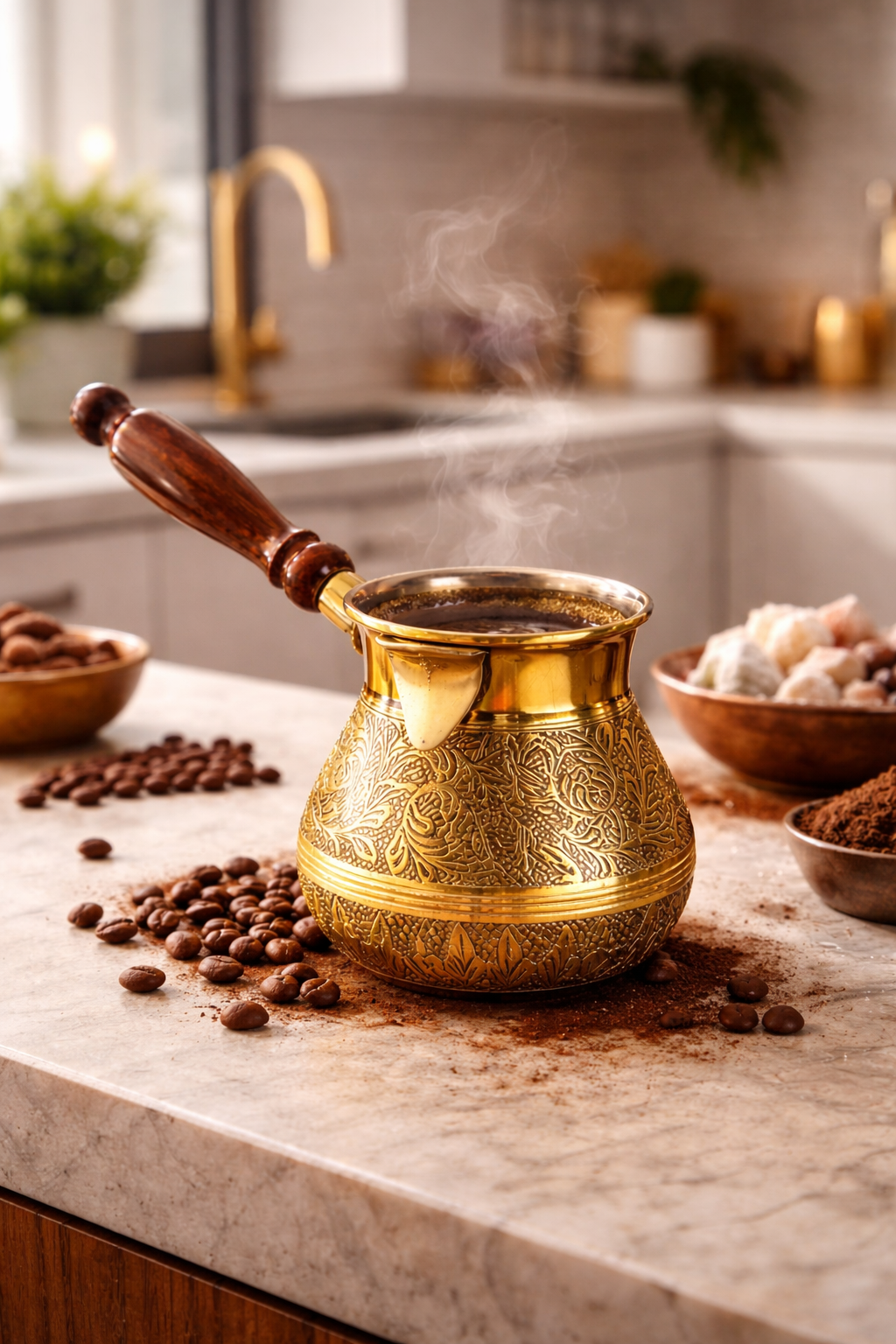 Artisan Copper Turkish Coffee Pot Handcrafted Cezve