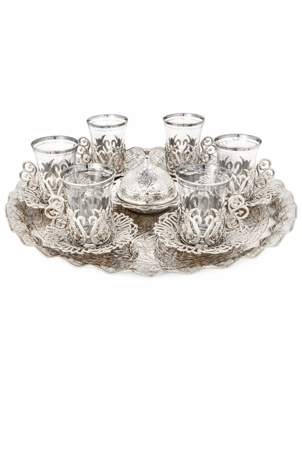 Velmora Silver Heritage Tea Set – 6 Piece Collection