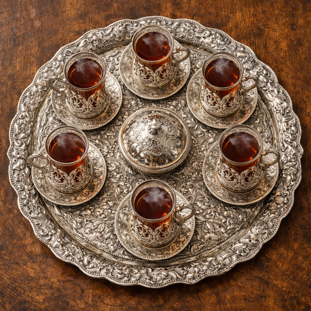 Velmora Silver Heritage Tea Set – 6 Piece Collection