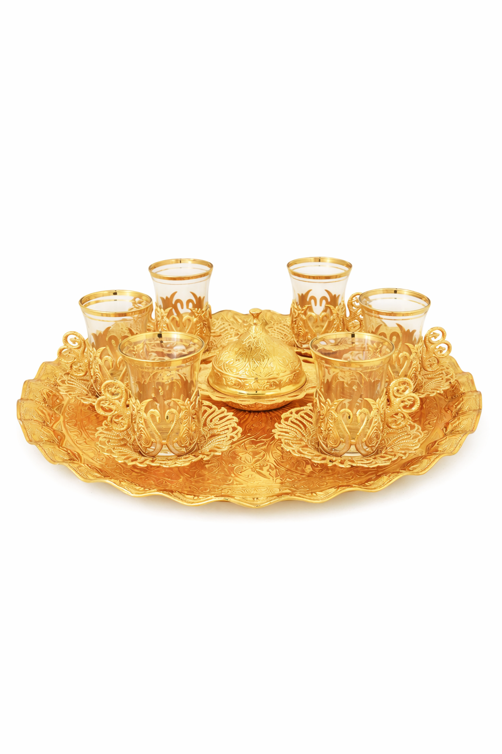Velmora Ottoman Gold Tea Serving Set – 6 Piece Luxury Collection
