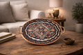 Handcrafted Copper & Enamel Round Serving Tray