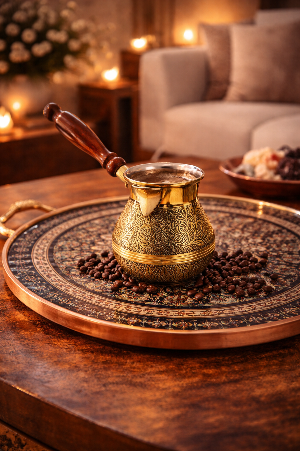 Artisan Copper Turkish Coffee Pot Handcrafted Cezve