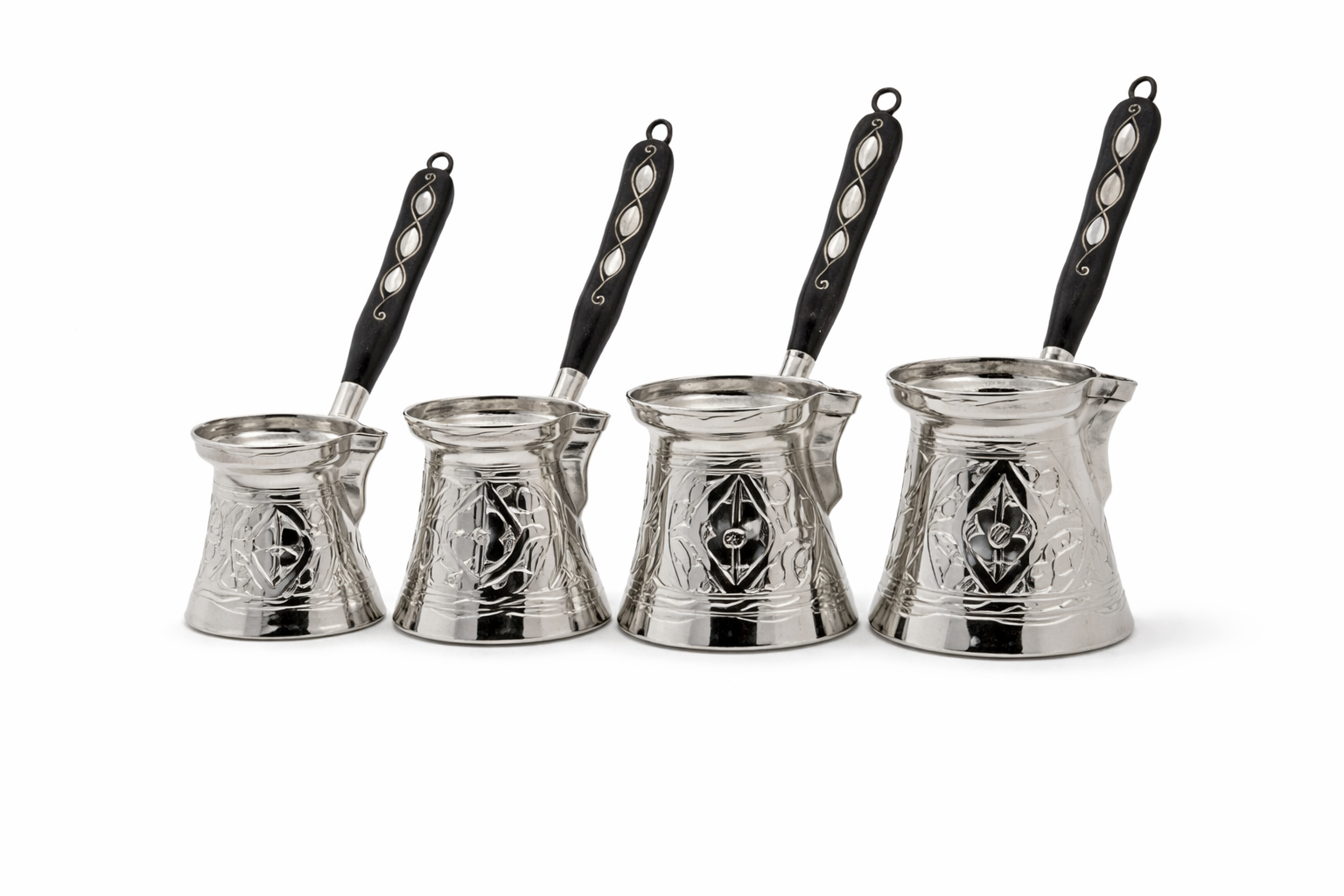 Handcrafted Copper Turkish Coffee Pot Set Tin Lined Ottoman Style Cezve Traditional Turkish Coffee Maker